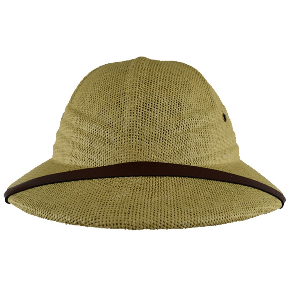 Pith Safari Jungle Helmet African Summer Hat with Sweatband Toyo Natural Khaki