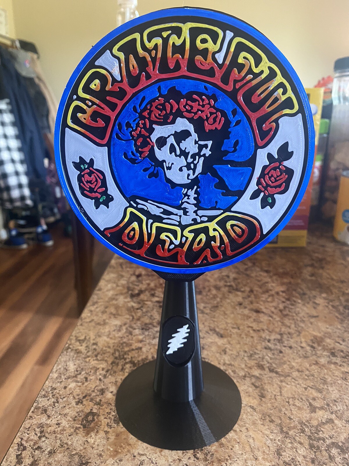 Grateful Dead Bertha / Skull And Roses Headset Holder 3D Printed Fan Art