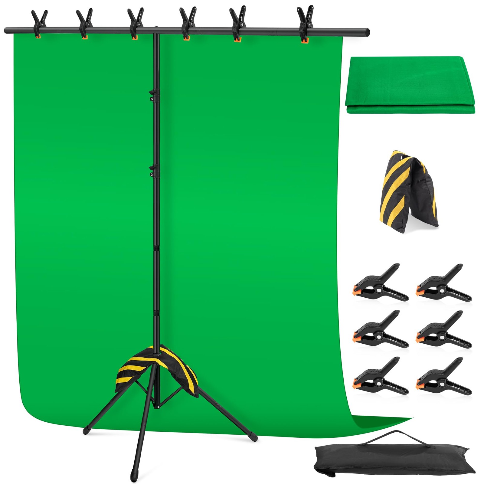 Cludpark Green Screen Backdrop Kit 8X7.2Ftportable Background Standadjustable