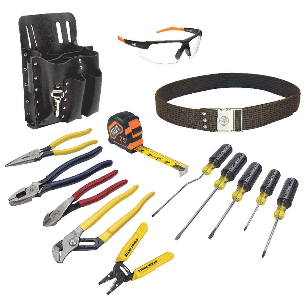 KLEIN TOOLS 80014 General Hand Tool Kit,No. of Pcs. 14 25D133