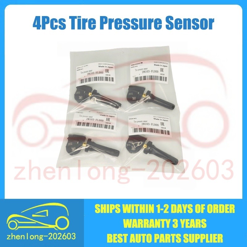 4Pcs Tire Pressure Sensor 28103-FL000 For Subaru Ascent Impreza Forester 433MHz