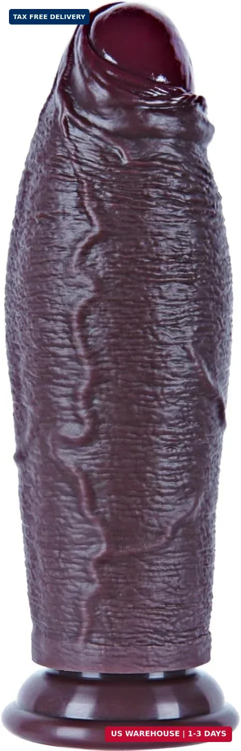 2.8 Inch Diameter Thick Huge XL Dildo, 11.8 Inch Giant Foreskin Realistic Dildo,