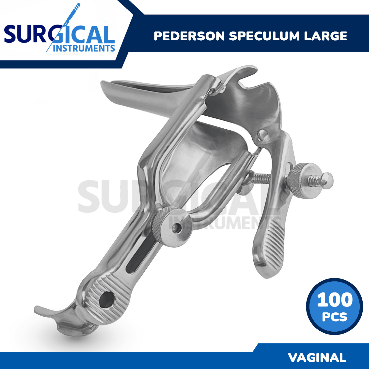 100 Pcs PEDERSON Vaginal Speculum LARGE Stainless Steel Gynecology German Grade