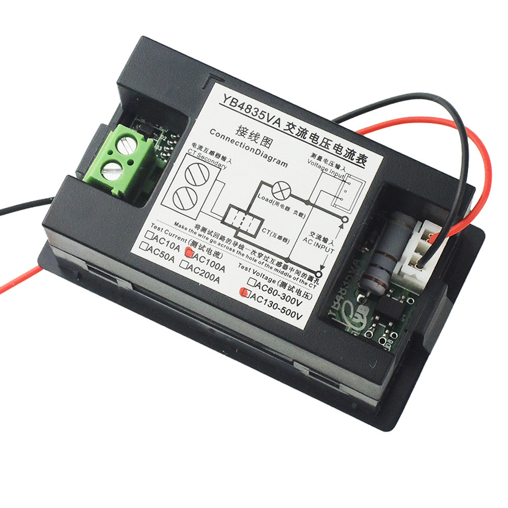 AC 500V 100A LED Digital Volt Watt Voltage Ampere Panel Meter Voltmeter Ammeter
