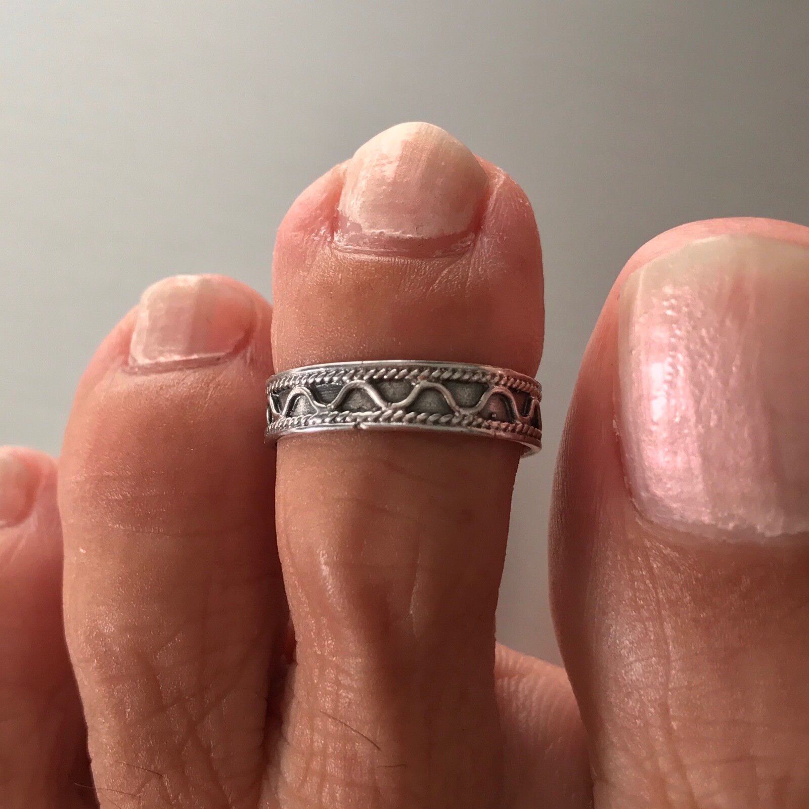 Sterling Silver Bali Design Toe Ring, Silver Rings, Boho Ring, Stackable Bands