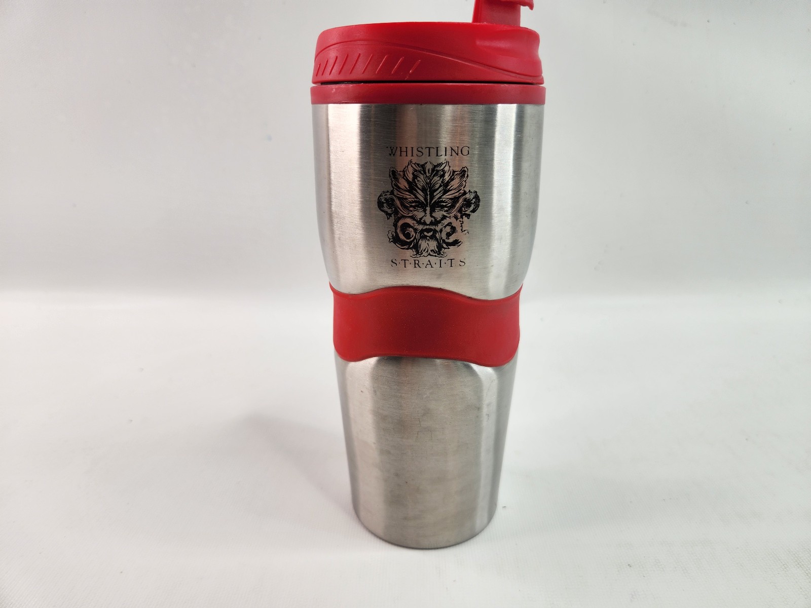 Whistling Straits Silver Tumbler Golf Mug Red Kohler Sheboygan Wisconsin 16oz