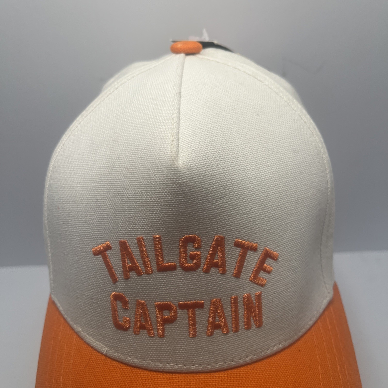 Tailgate Captain Embroidered Hat Adjustable One Size Orange & White NEW
