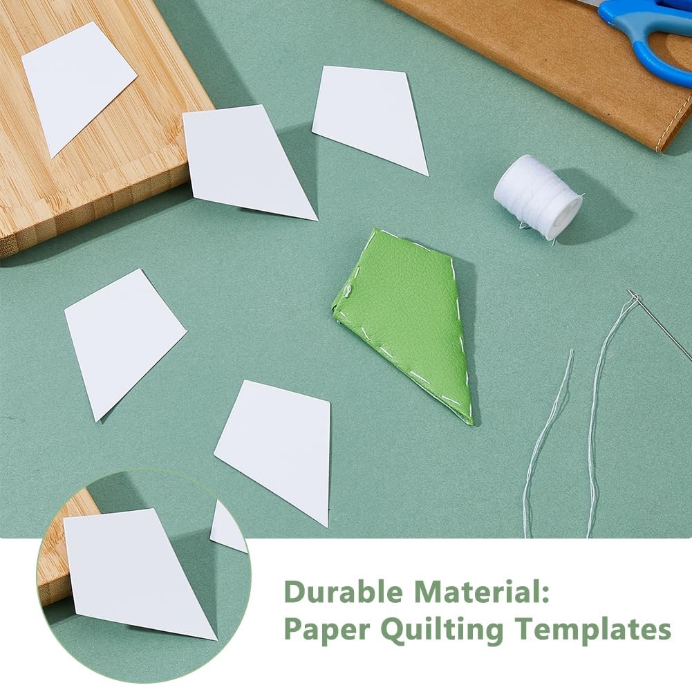 200 PCS White Trapezoid Quilting Paper Templates English Piecing Patchwork
