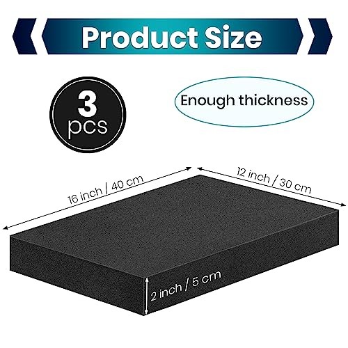 3 Pcs 16 x 12 x 2 Inches Foam Inserts for Cases - 3pcs-thickness 2in