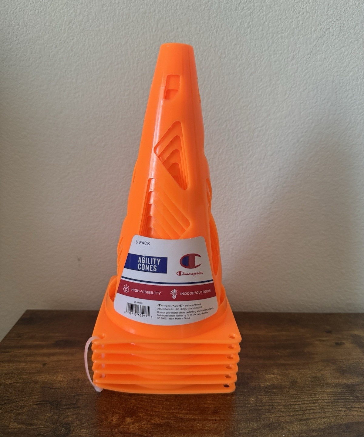Champion Agility Cones 6 Pack Orange 9 in Training Cones Model 12-1663