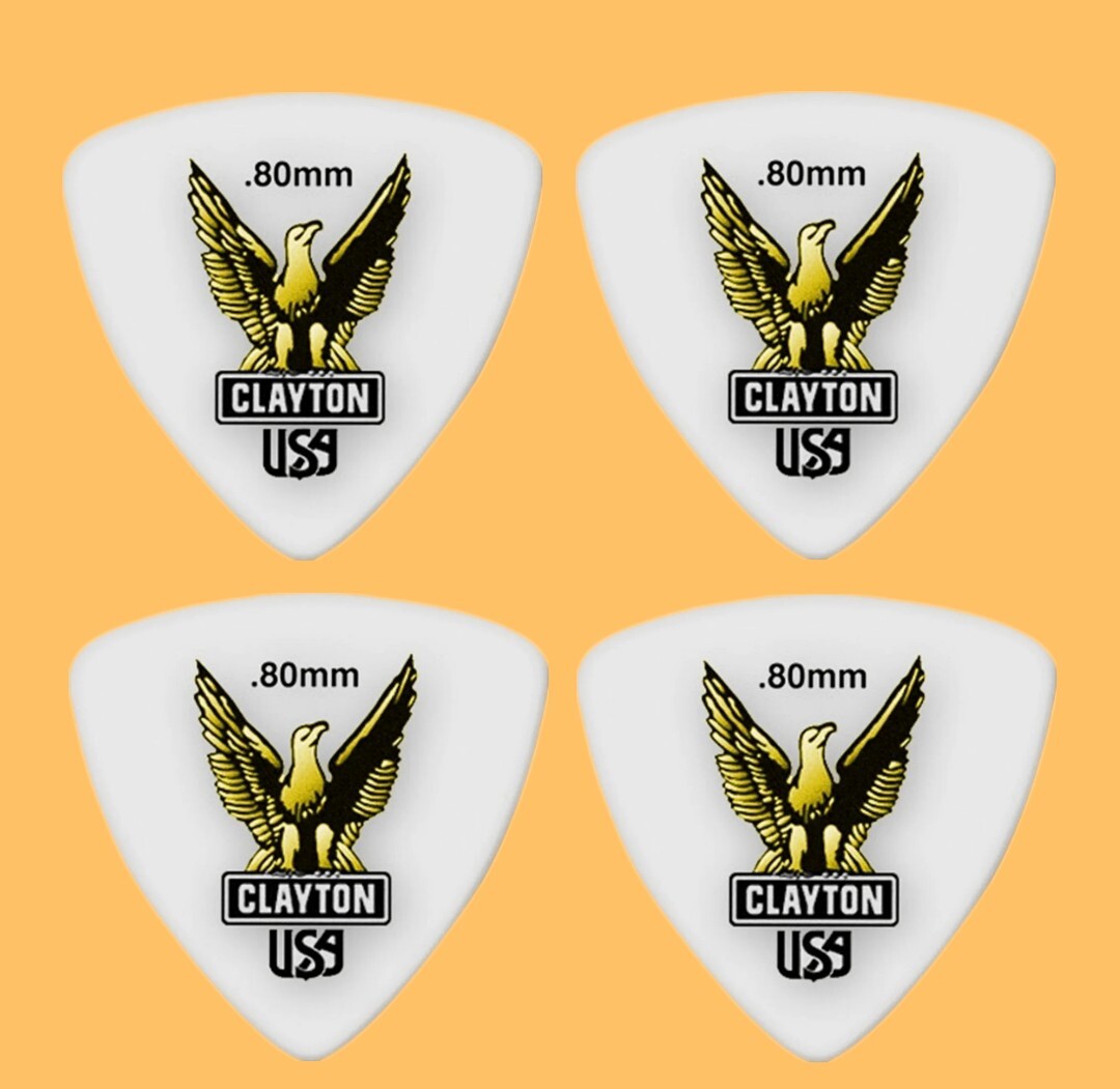 Clayton Acetal Rounded Triangle Guitar Picks .80mm 4 Picks