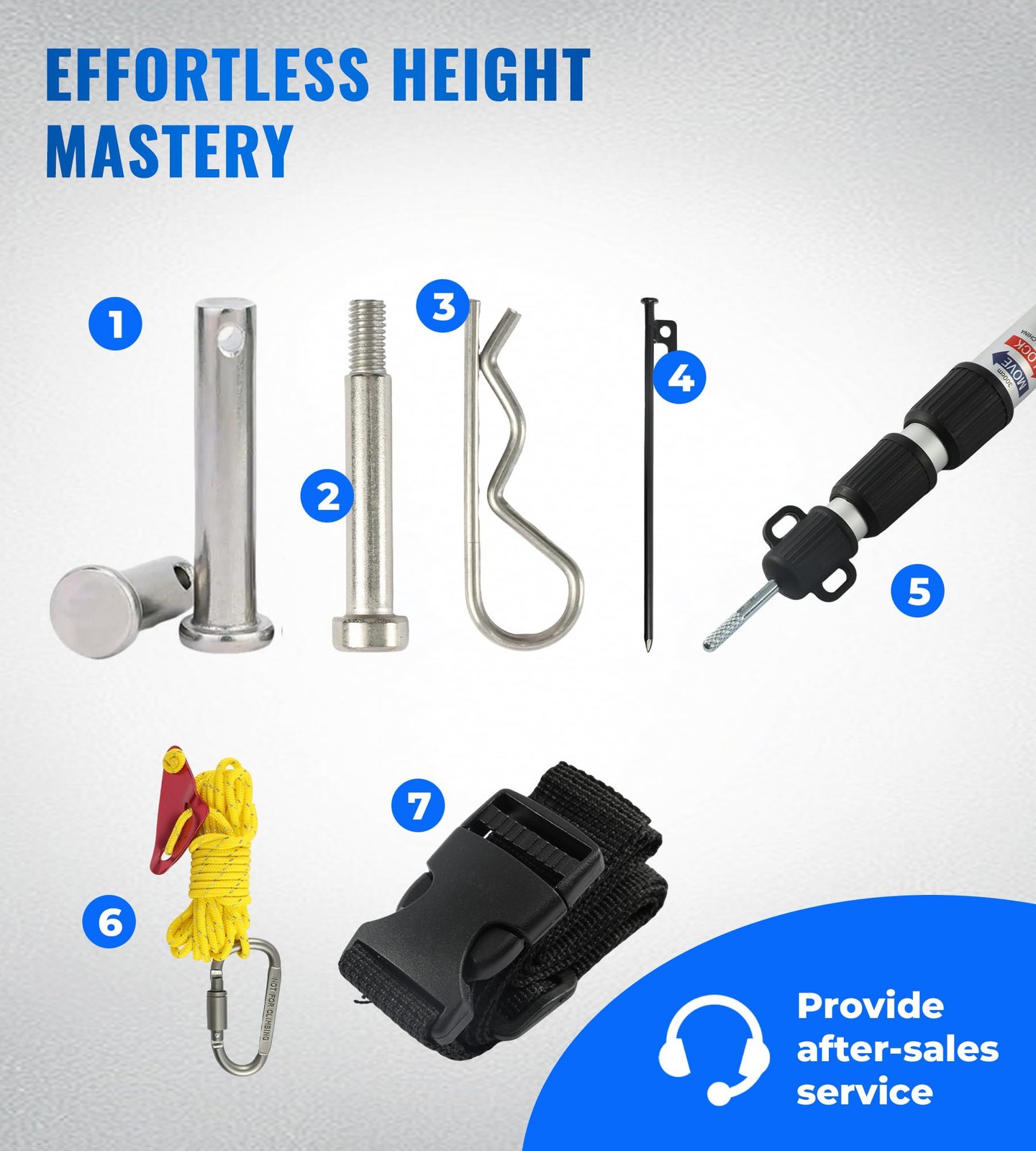 RV Awning Tie Down kit 108" Extended Length Adjustable Awning Support Poles