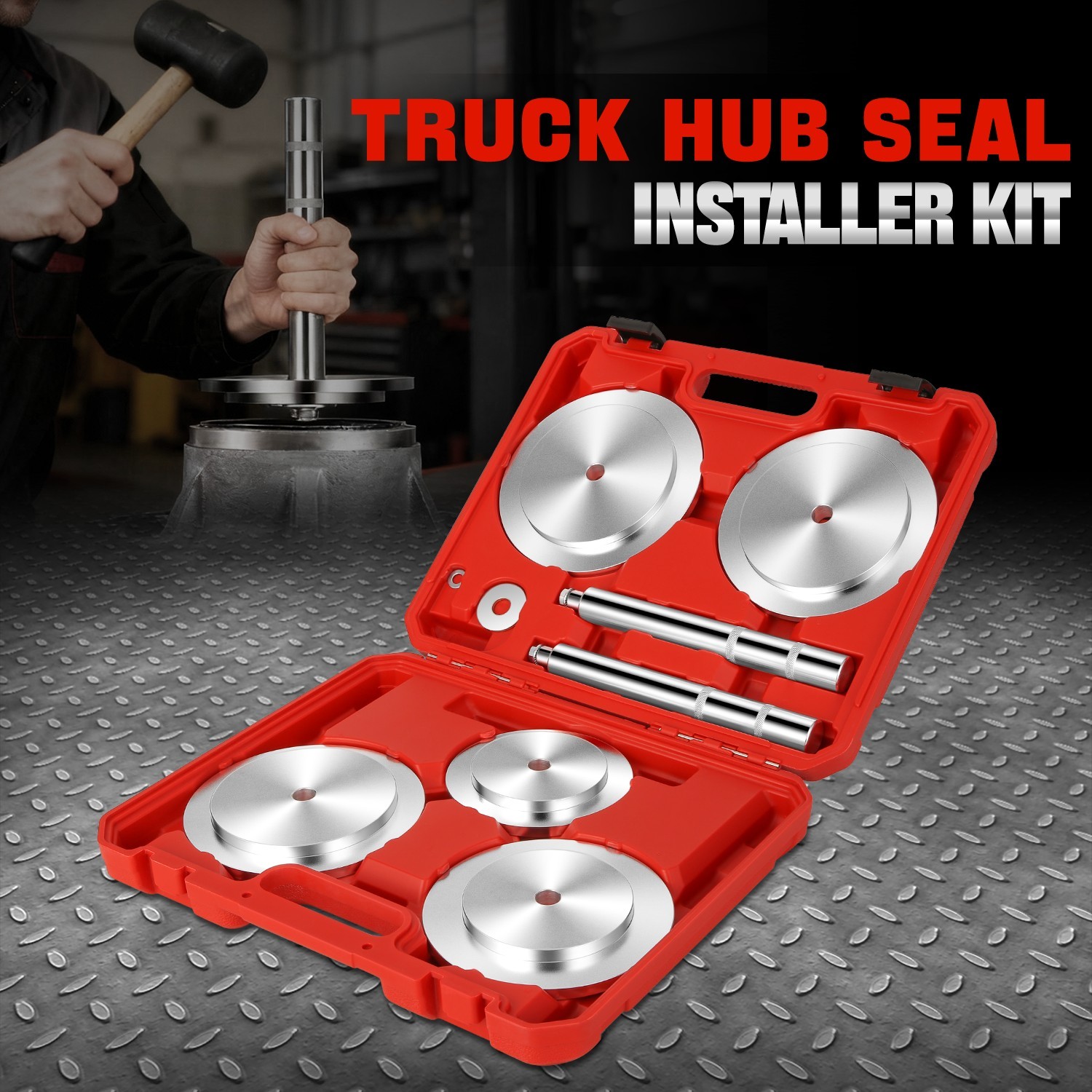 Truck Hub Seal Installer Kit Heavy Duty Bearing Race Seal Drivers for Class 7&8