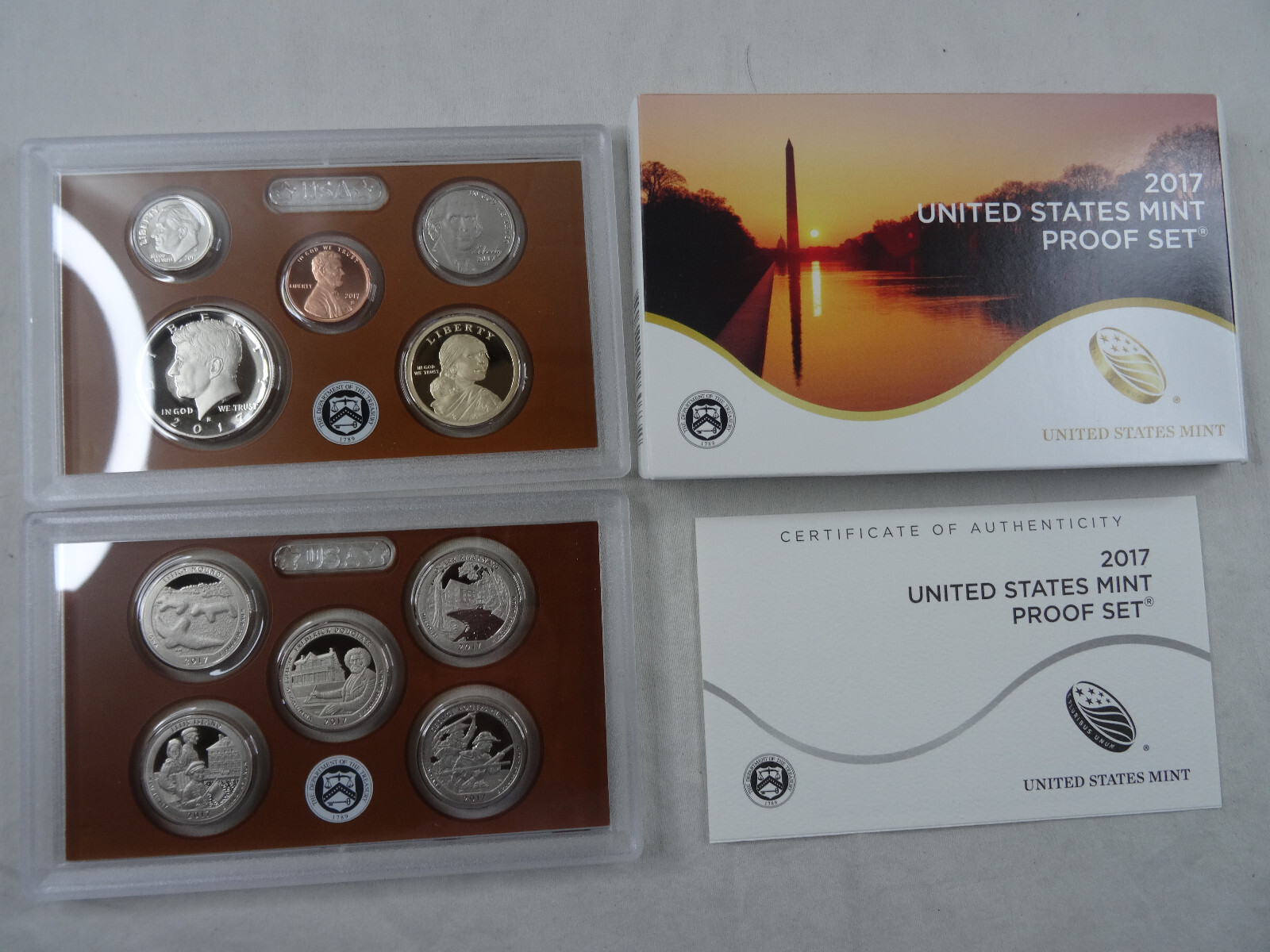 2017-S US Mint Proof Set Box & COA OGP Clad 10 Coins