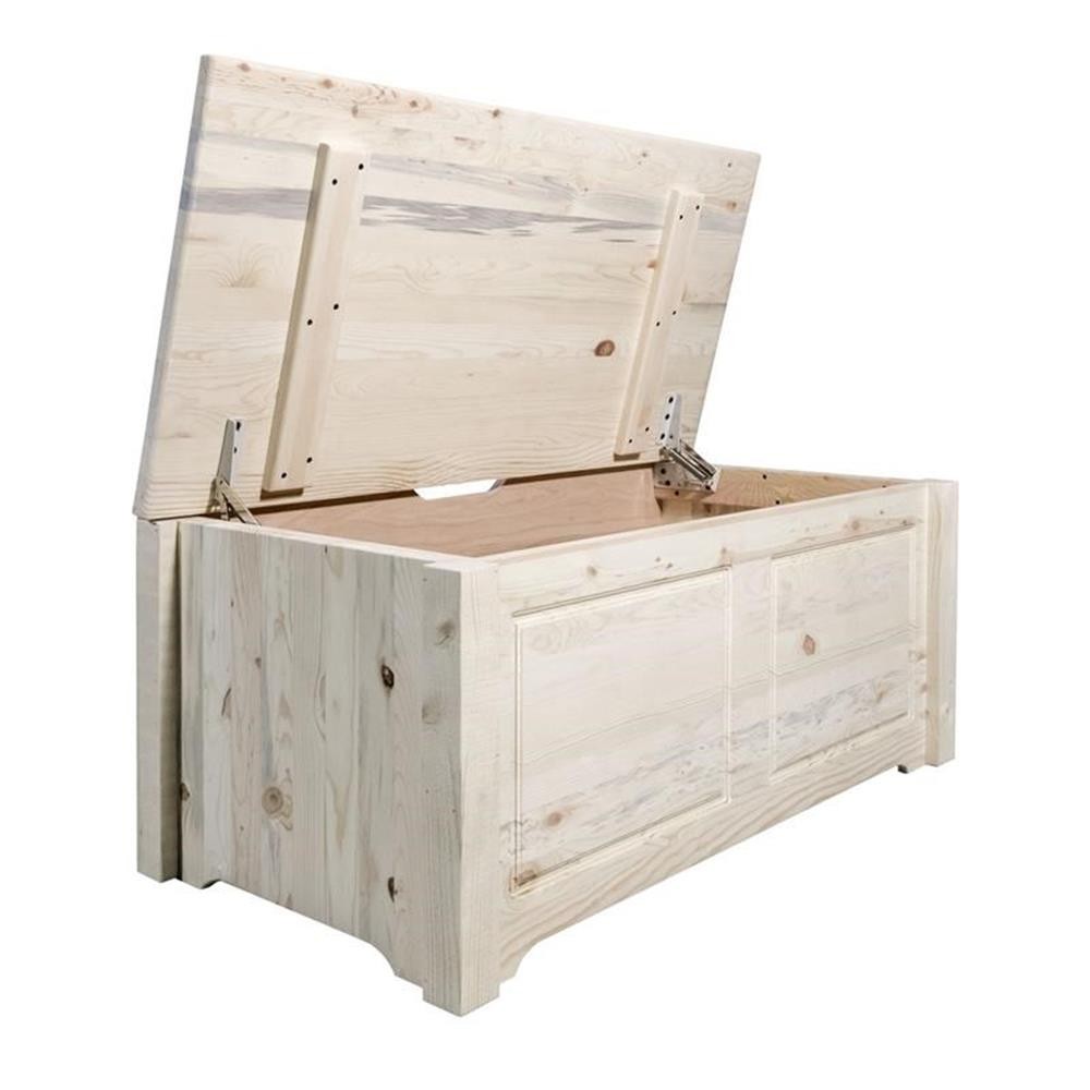 Montana Woodworks Homestead Small Handcrafted Wood Blanket Chest in Natural