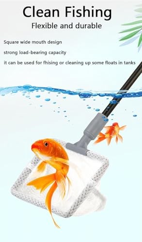 6-in-1 Aquarium Cleaning Tools Fish Tank Cleaning Kit with Long Handle, Algae