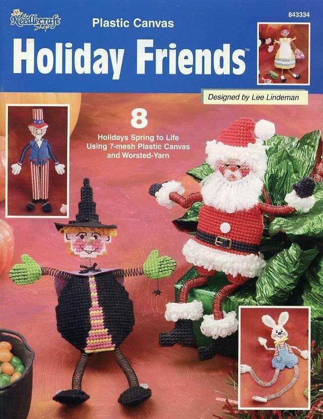 NEW PLASTIC CANVAS HOLIDAY FRIENDS 8 TOO CUTE PROJECTS!!!