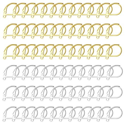 160Pcs Leverback Earring Hooks Hypoallergenic Earring Hooks 160Pcs-silver,gold