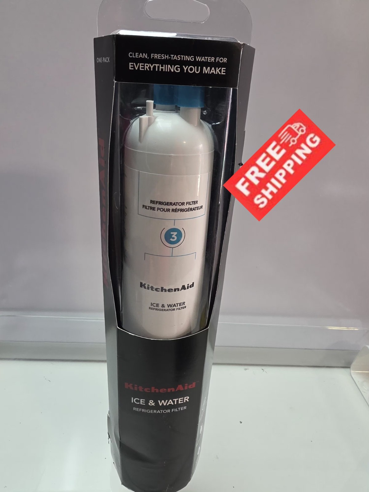 KitchenAid® Refrigerator Ice and Water Filter 3 - KAD3RXD1, Single-Pack, Aqua