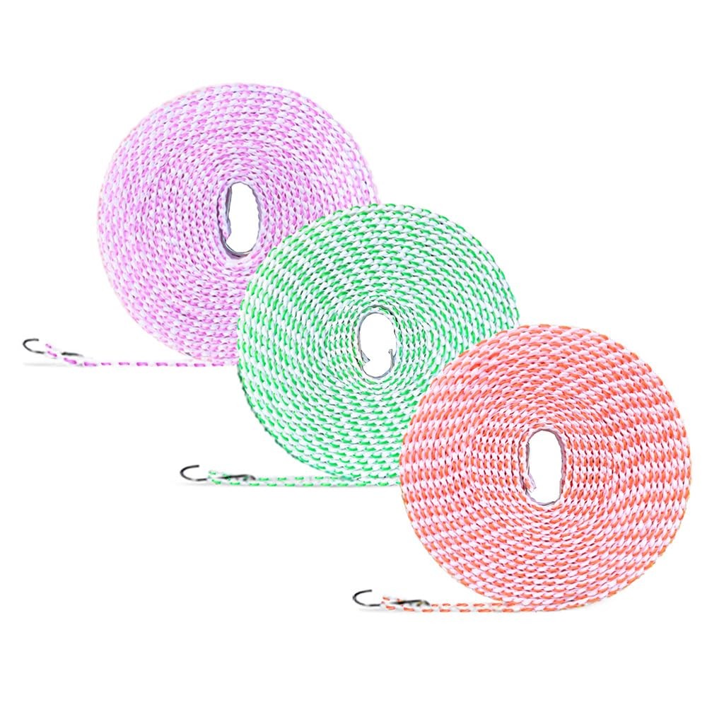 Clothesline,3 Pack Clotheslines for Outside, Adjustable Clothes line，Windproo...