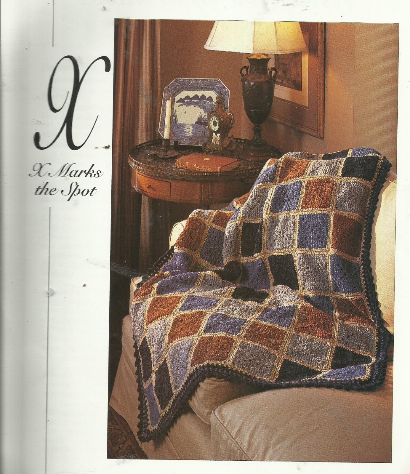 G0031 X MARKS THE SPOT AFGHAN CROCHET   PATTERN
