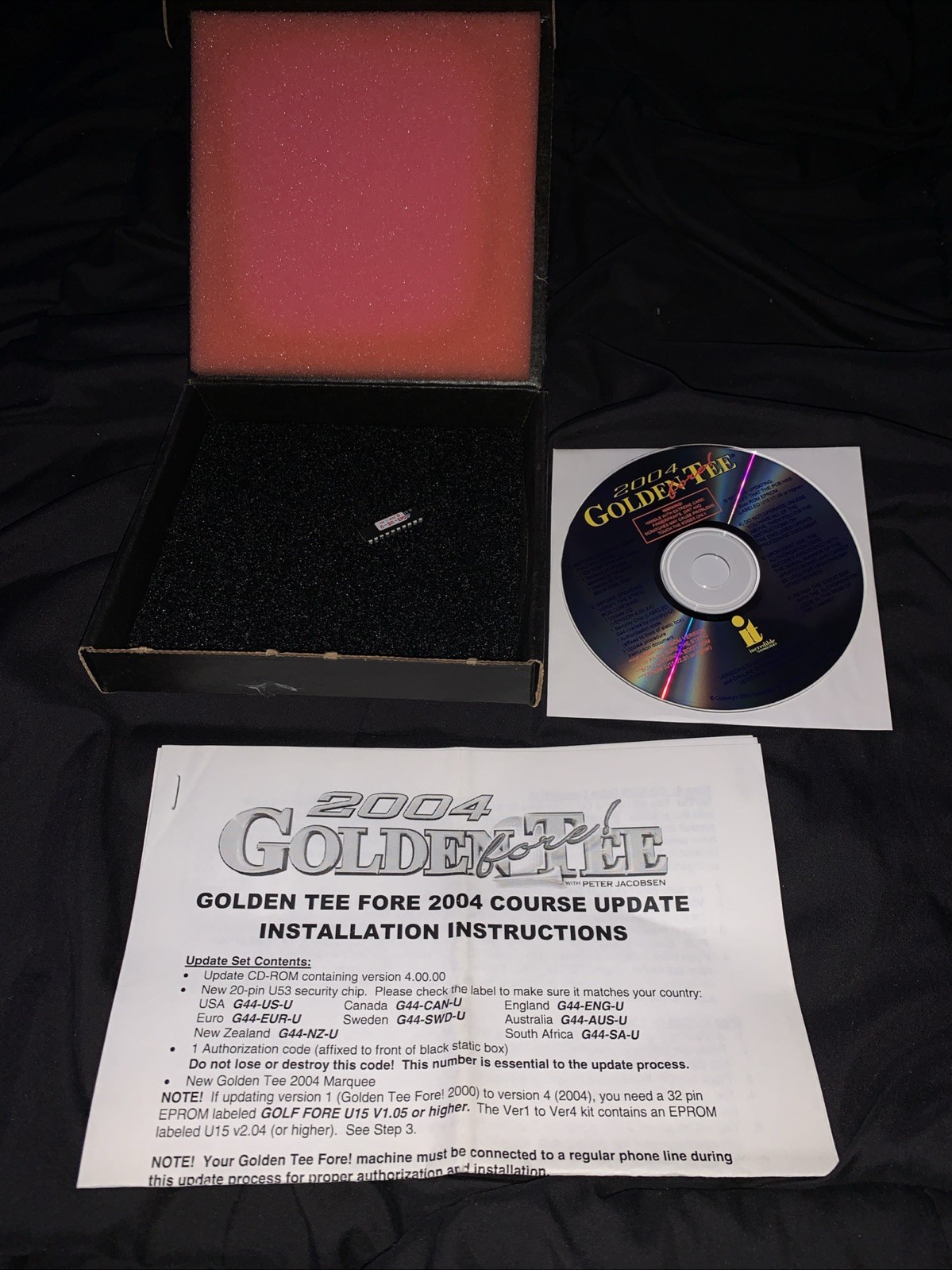 Golden Tee Fore US Version 2002 - 2004 Course Set Update Arcade DLC Disc + Chip