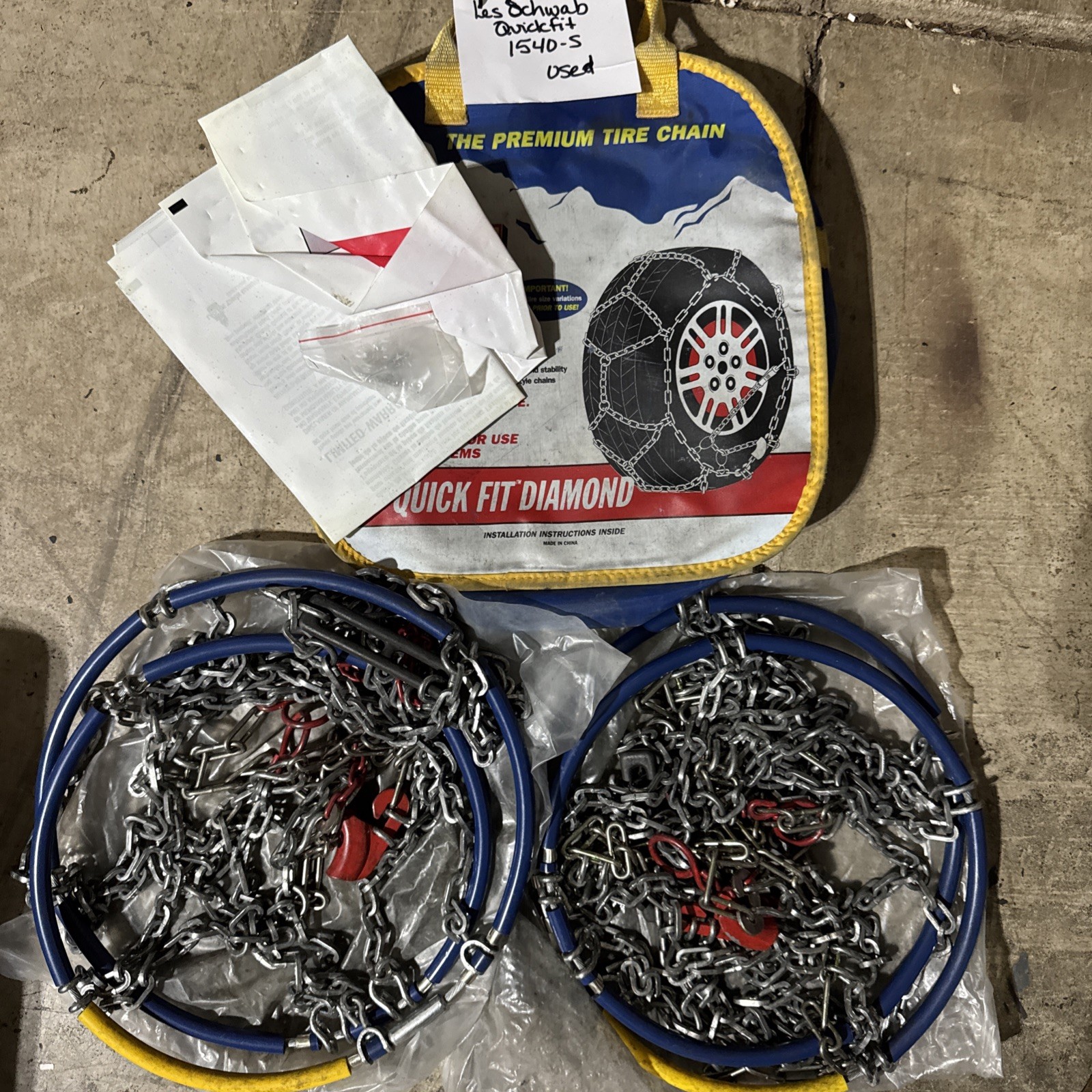 1540-s Les Schwab Diamond Pattern Snow Tire Chains (Same as Alpine Premier)