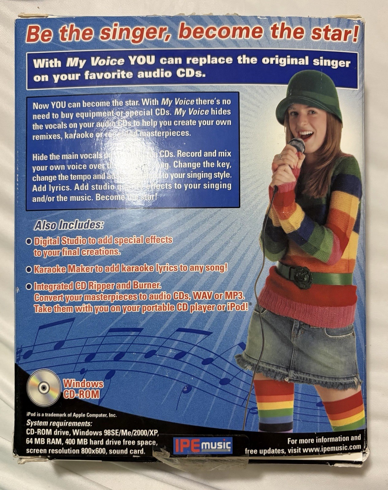 MY VOICE - Audio CD Vocal Removal Software - Windows CD-ROM + Microphone - IPE