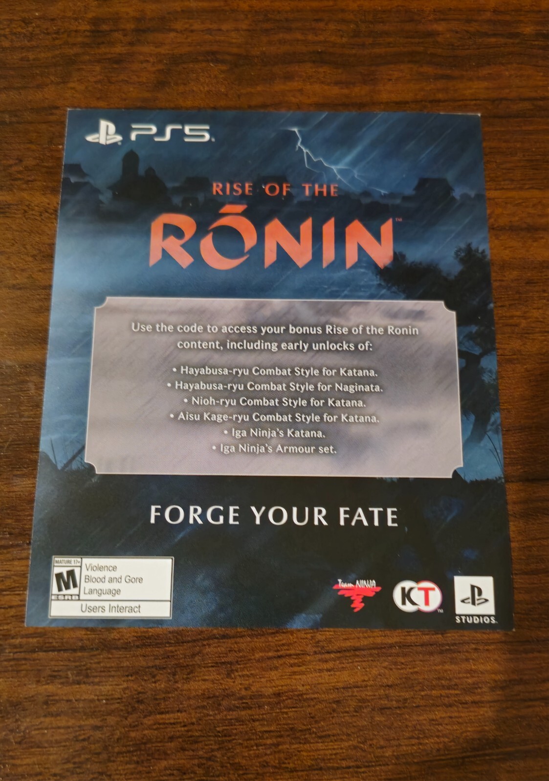 Rise of The Ronin Preorder Bonus Content DLC PS5
