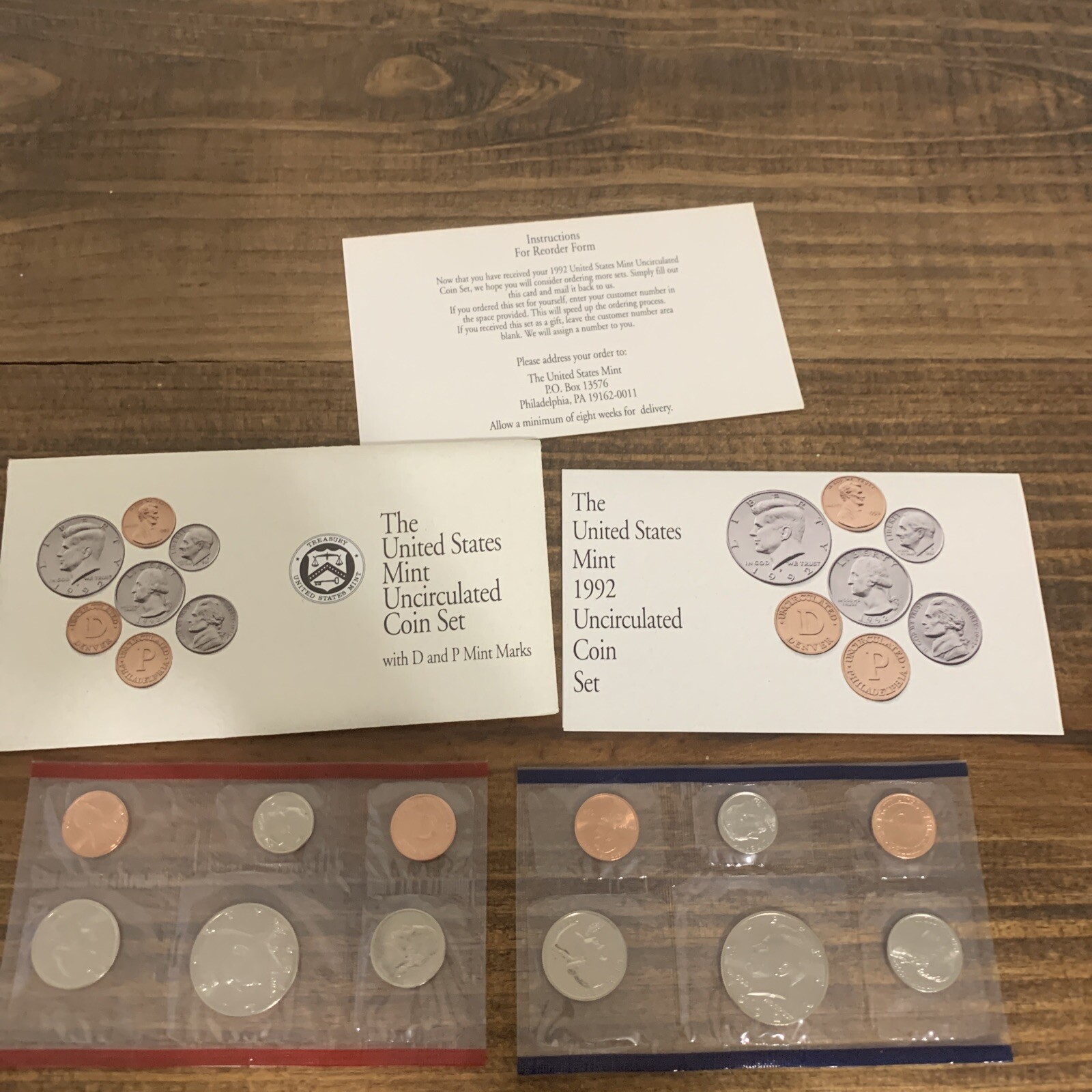 1992 US Mint 10 Coin Uncirculated Set Complete Philadelphia & Denver OGP & COA