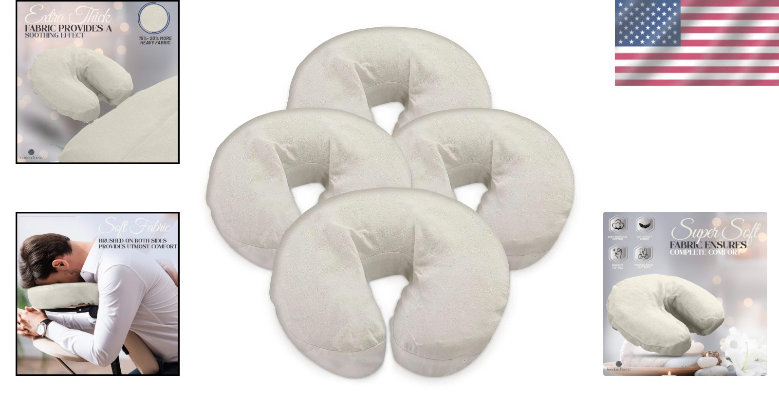Commercial Grade 100% Cotton Flannel Massage Table Covers – 4 Cozy Fitted Pieces