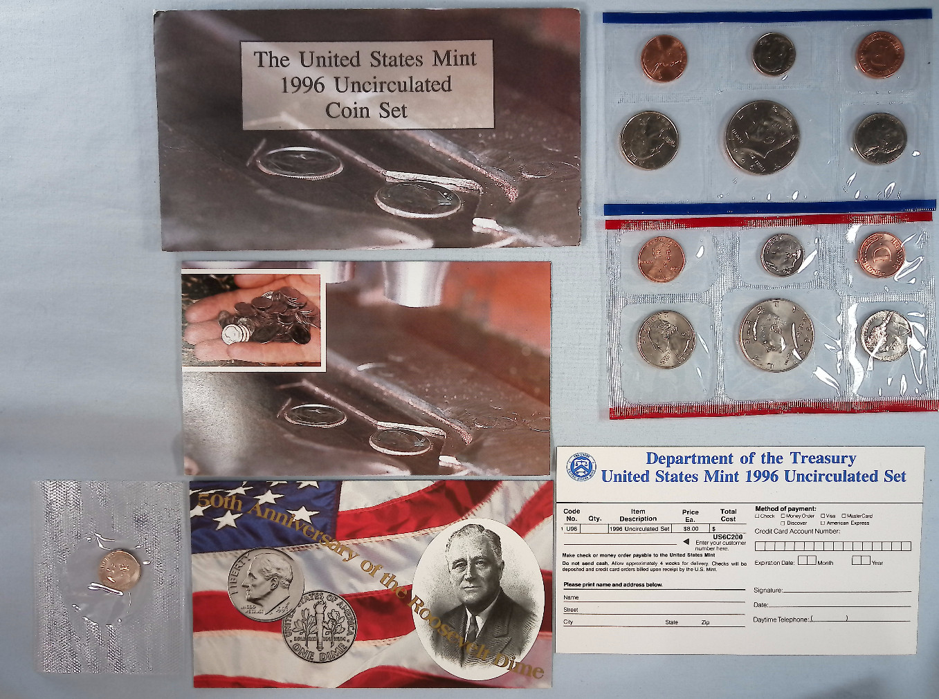 1996 P D United States Mint Uncirculated Set 11-Coins with 1996-W Roosevelt Dime