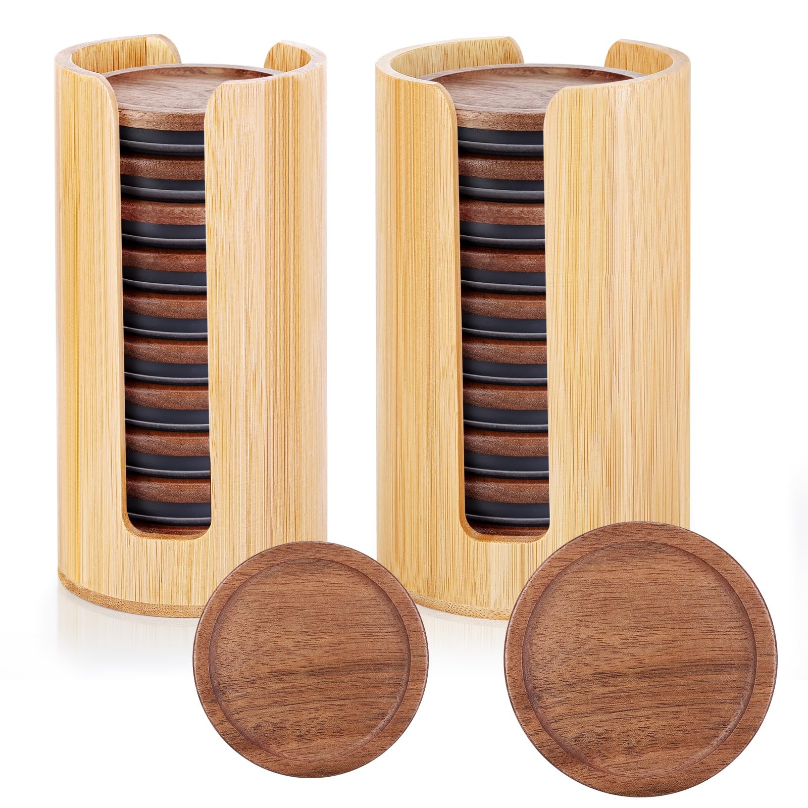 2 Pack Mason Jar Lid Organizer (Wide Mouth & Regular Mouth) Bamboo Ball Jar W...