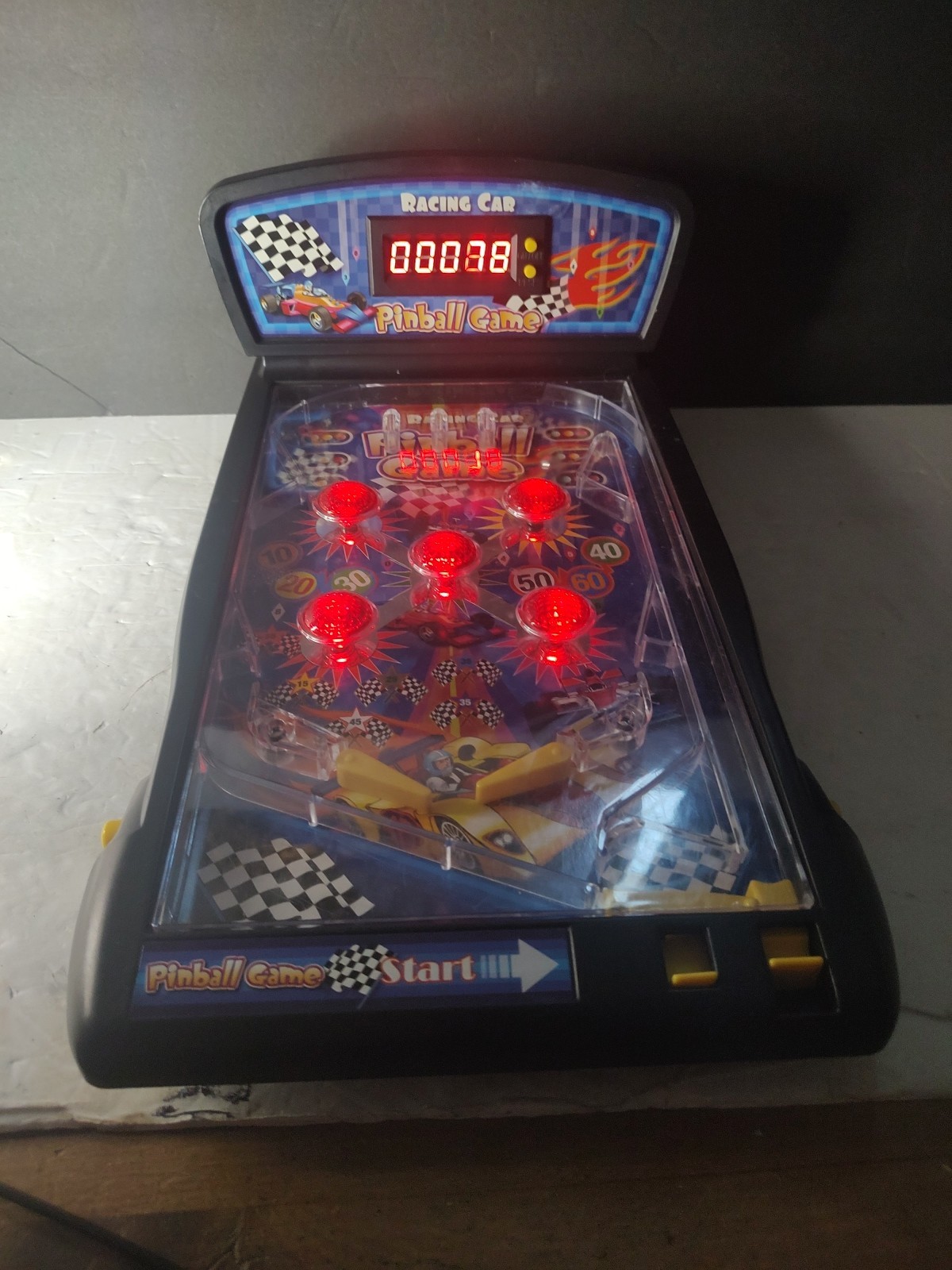 Machine Electronic Tabletop Pinball Game 16.5Inch Table Pinball w/Lights Sound!