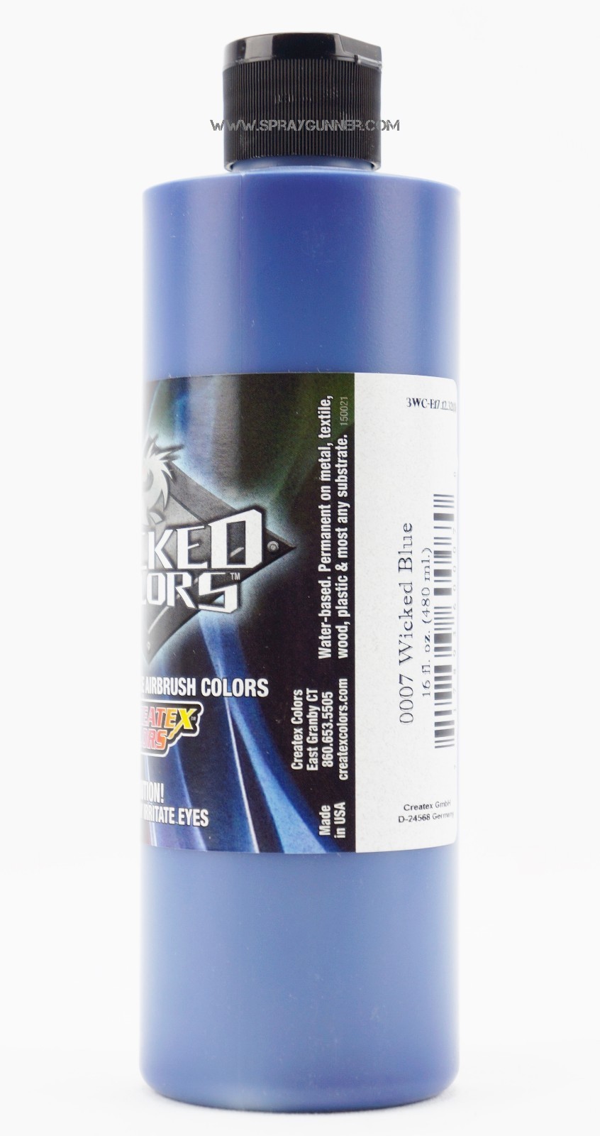 Createx Wicked Colors W007 Blue 16oz. water-based universal airbrush paint