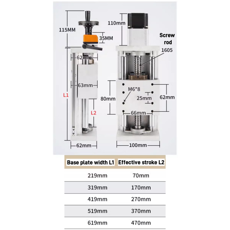 Manual Linear Rail Guide Slide Stage Table Handwheel Actuator Ball Screw Motion