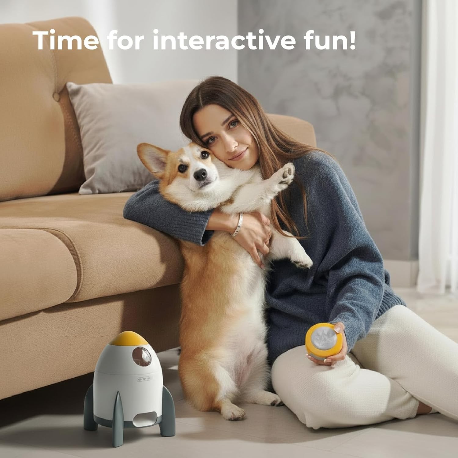 Interactive Dog Puzzle Feeder Toy Automatic Dogs Treat Dispenser IQ Training &