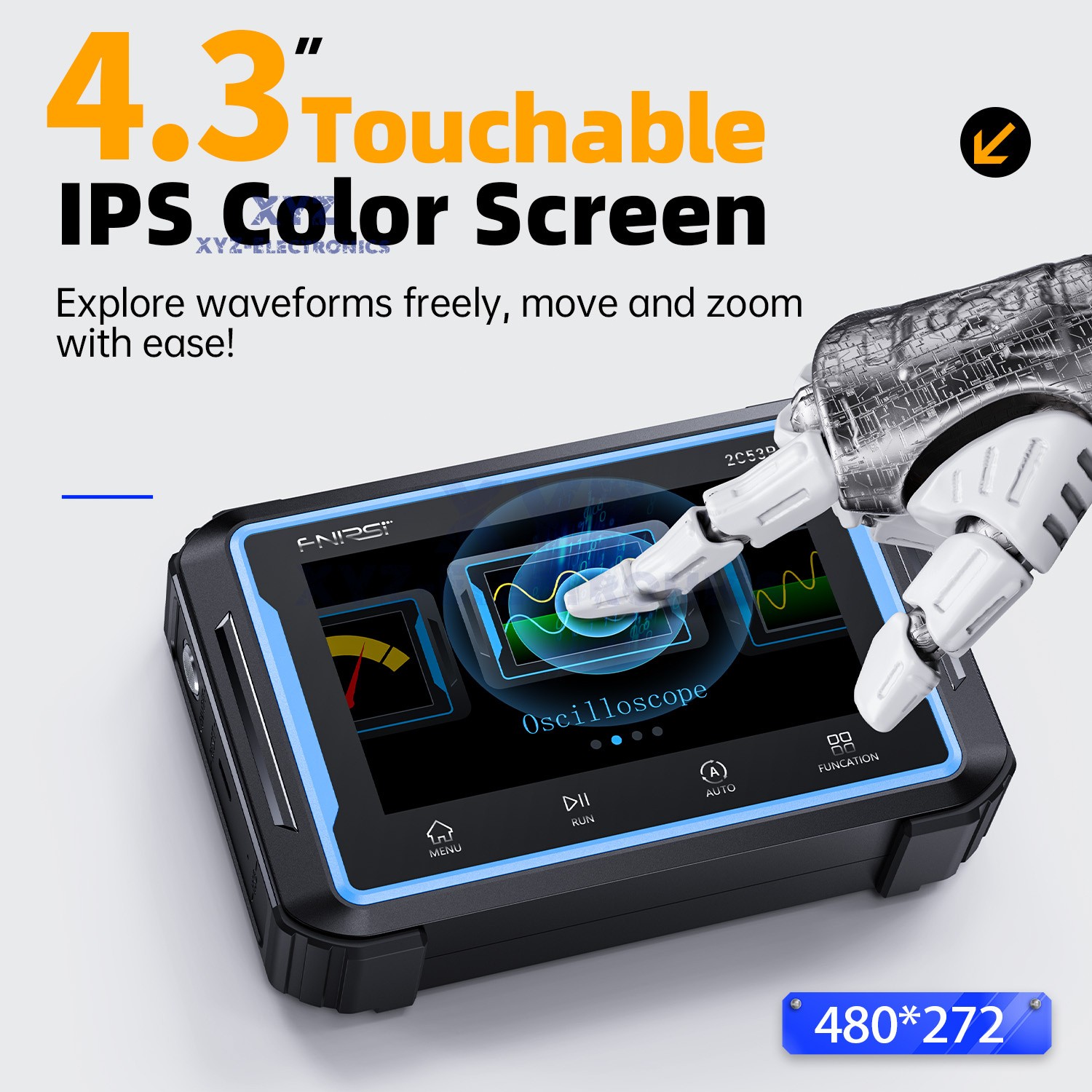 FNIRSI 2C53P Handheld Digital Oscilloscope Multimeter Signal Generator IPS Touch
