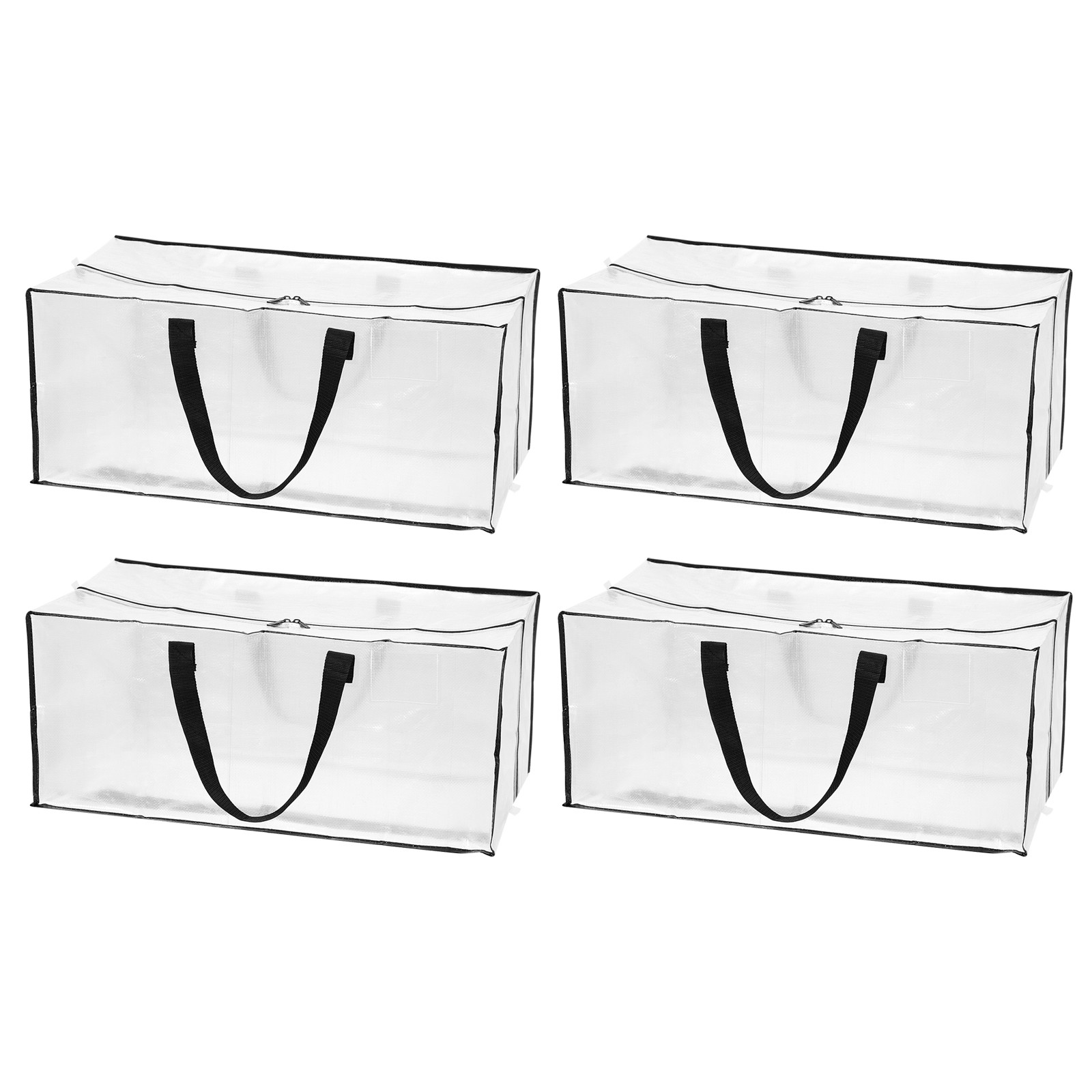 4 Pack Oversized Moving Bags with Zippers&Handles 29x13x15inch Transparent