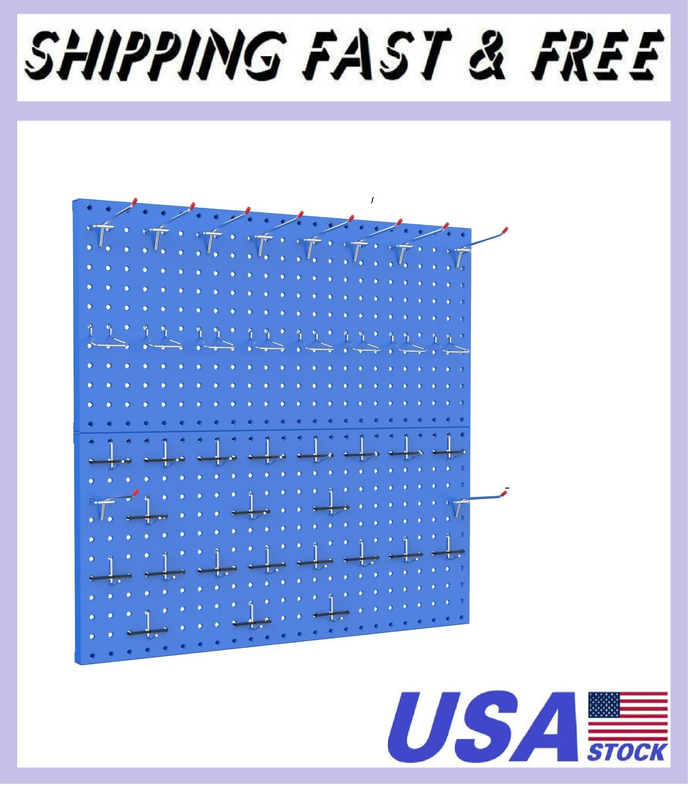 Metal Pegboard Wall Organizer 24" x 24" or 12" x 48", 70 PCS Tools Storage