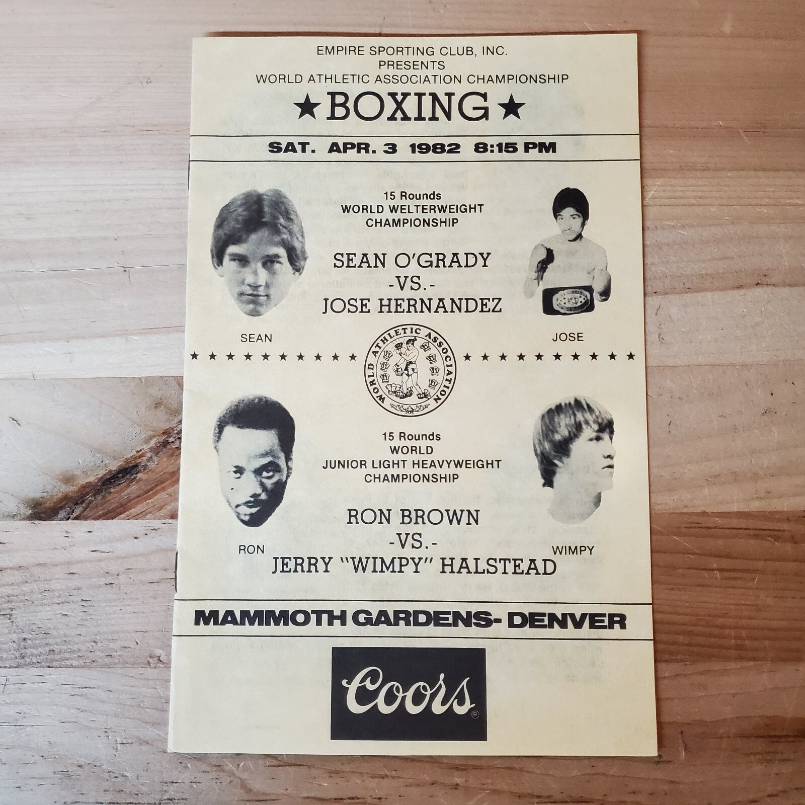 Mammoth Gardens, Denver Boxing Program, O'Grady vs Hernandez Brown vs Halstead