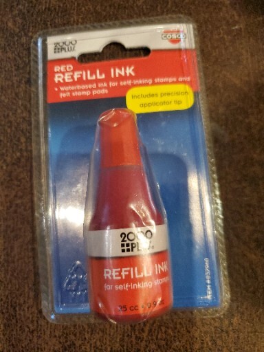 COSCO 2000PLUS® Self-Inking Refill Ink, Red, 0.9 oz. Bottle 039956329606