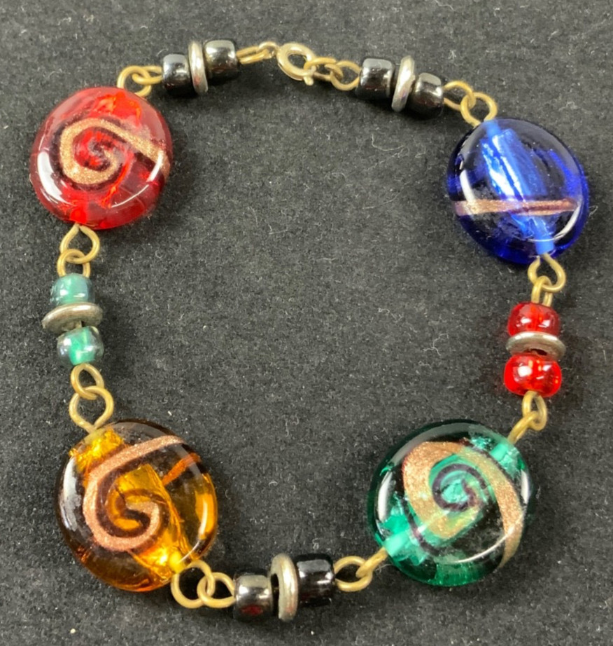 Artisan - Art Glass Beaded Bracelet - 8 Inch