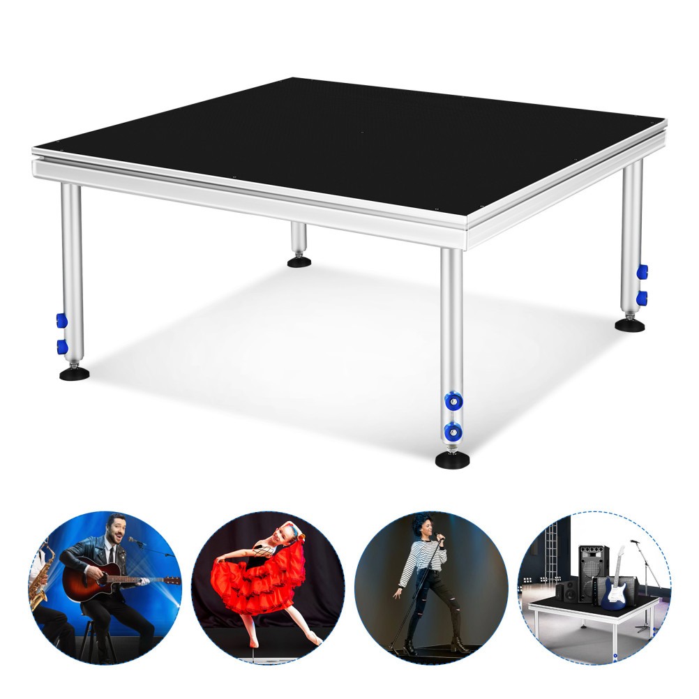 Portable Stage 4x4 ft Height Adjust Stage Riser 24"-40" Modular Stage Platform