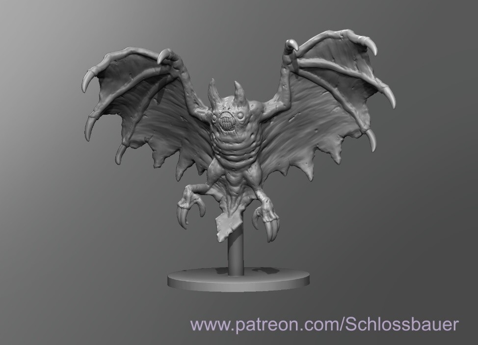 Bat Winged Devil Monster Manual 28mm Scale DND D&D Tabletop Miniature SB