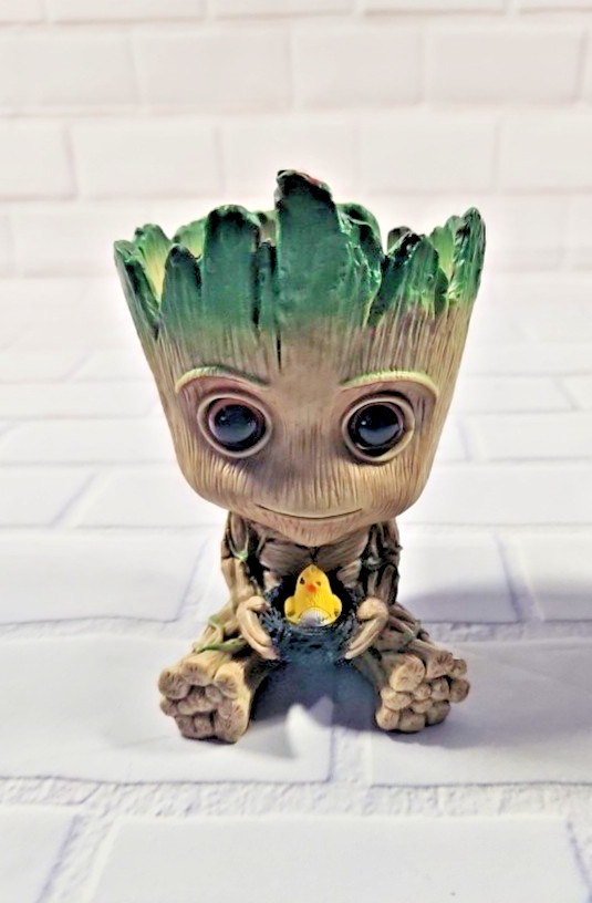 2 Baby Groot Flowerpots 5.5" Tall, Used As A Pen Holder Also succulents