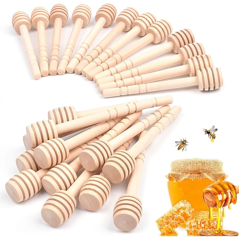 4 Inch Wooden Honey Dipper Sticks 24 Pack Mini Honey Stirrer Stick for Honeys