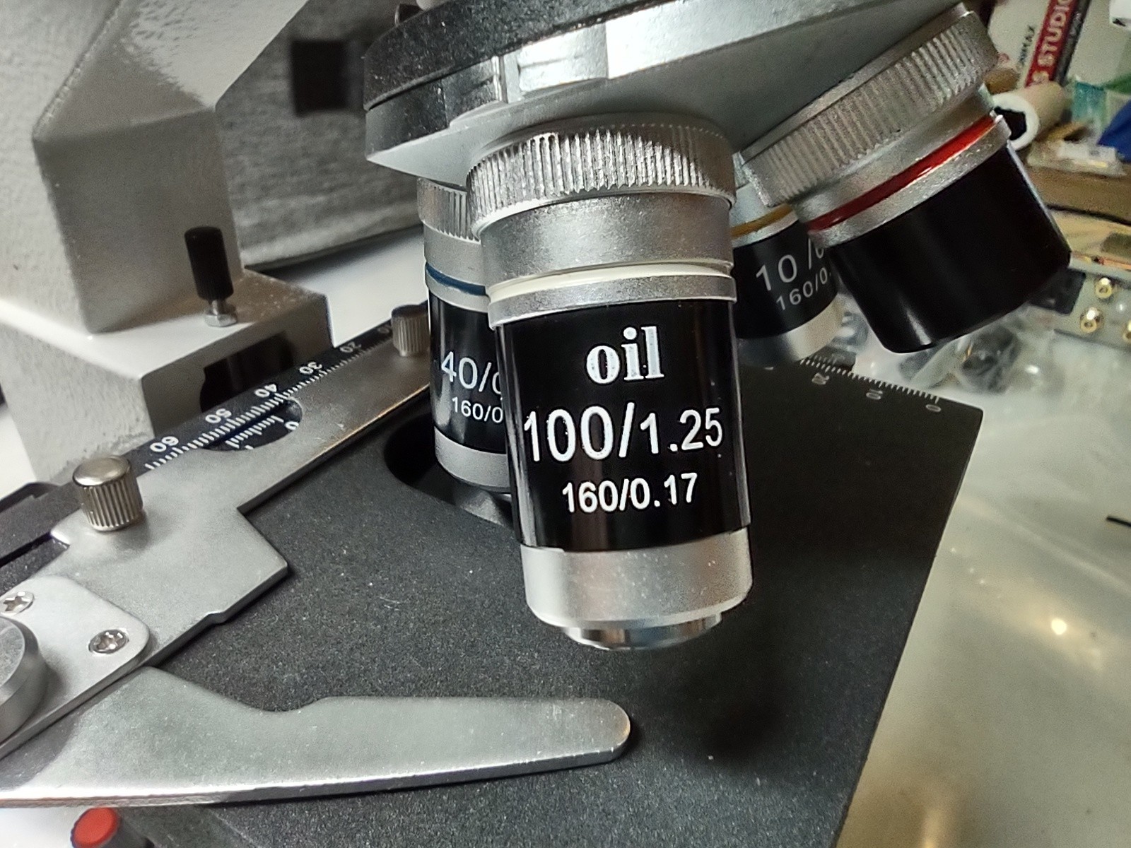 Needs calibration, Trinocular Microscope 40X-5000X Magnification ,