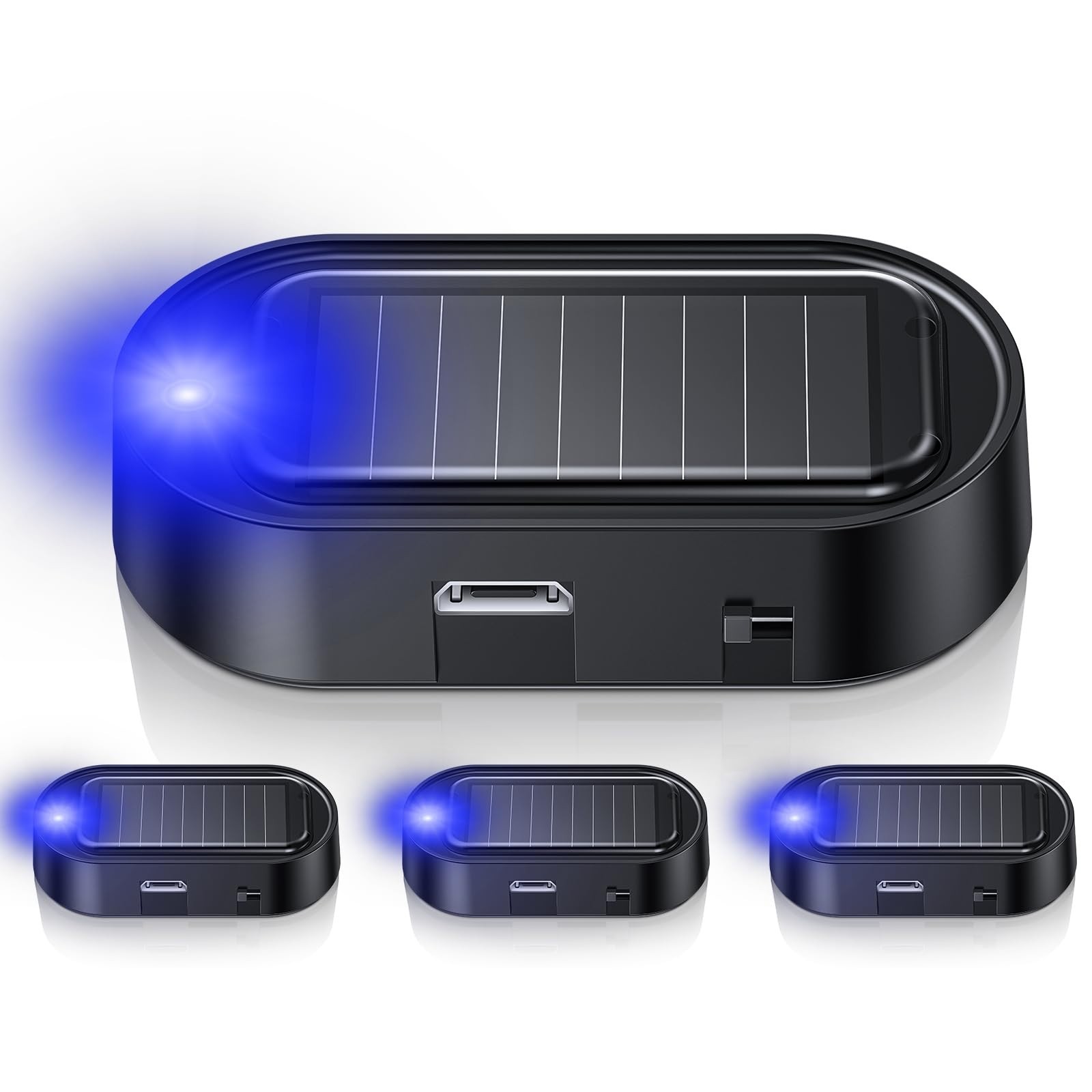 Solar Power Dummy Alarm Light - Anti-Theft LED Flashing Lamp for SUV, RV, Truck