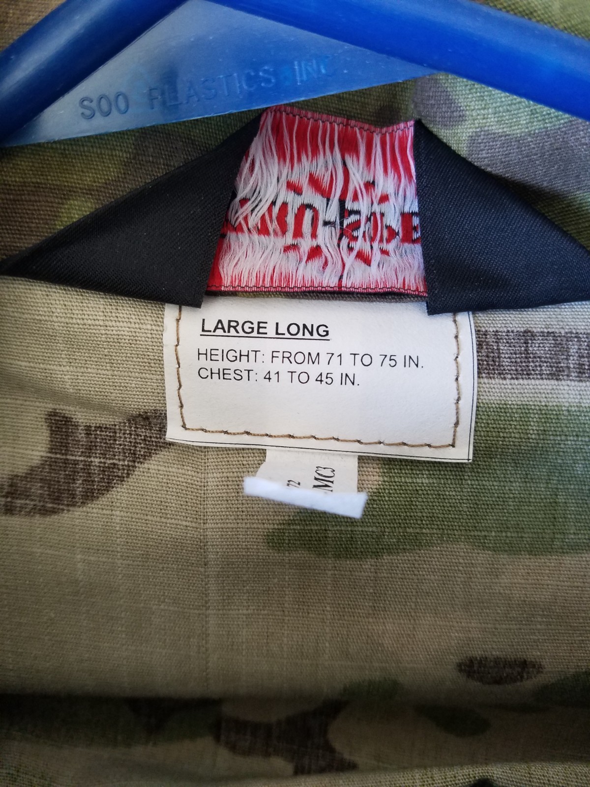 Tru-Spec MultiCam BDU Combat Jacket / Full Zip / Large Long